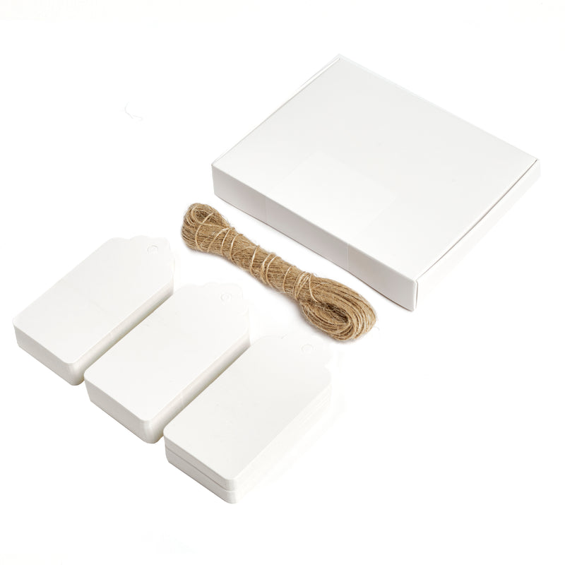 White Scallop Gift Tags with String (Pack of 100)